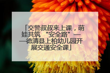 交警叔叔来上课，萌娃共筑 “安全路”——德清县上柏幼儿园开展交通安全课