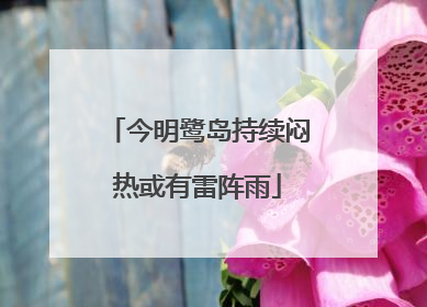 今明鹭岛持续闷热或有雷阵雨