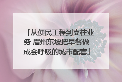 从便民工程到支柱业务 眉州东坡把早餐做成会呼吸的城市配套