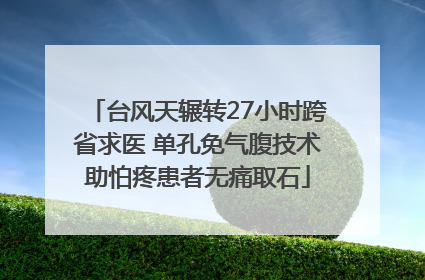 台风天辗转27小时跨省求医 单孔免气腹技术助怕疼患者无痛取石