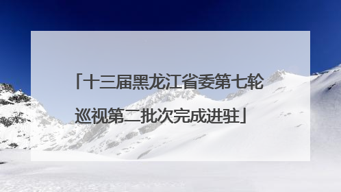 十三届黑龙江省委第七轮巡视第二批次完成进驻