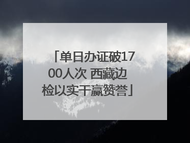 单日办证破1700人次 西藏边检以实干赢赞誉