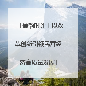 儒韵时评丨以改革创新引领民营经济高质量发展