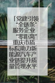 党建引领“全链条” 服务企业“零距离” 重庆市质标院助力新能源汽车产业链提升质量管理水平