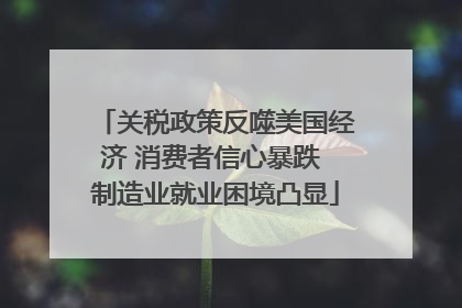 关税政策反噬美国经济 消费者信心暴跌 制造业就业困境凸显