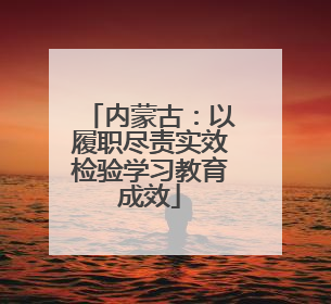 内蒙古：以履职尽责实效检验学习教育成效