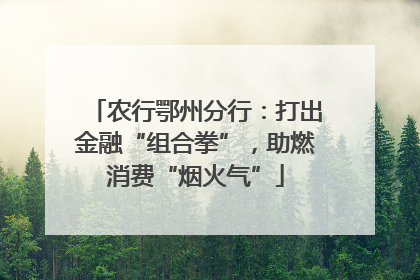 农行鄂州分行：打出金融“组合拳”，助燃消费“烟火气”
