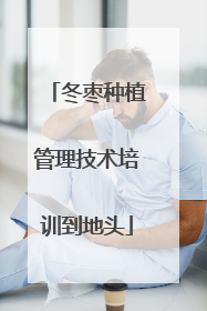 冬枣种植管理技术培训到地头