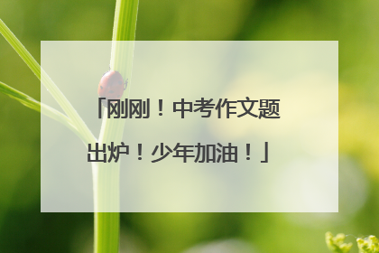 刚刚！中考作文题出炉！少年加油！