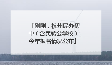 刚刚，杭州民办初中（含民转公学校）今年报名情况公布