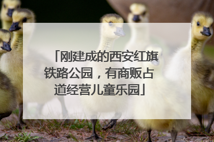 刚建成的西安红旗铁路公园，有商贩占道经营儿童乐园