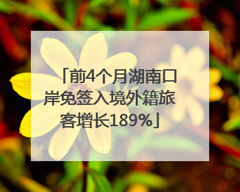 前4个月湖南口岸免签入境外籍旅客增长189%