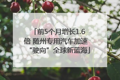 前5个月增长1.6倍 随州专用汽车加速“驶向”全球新蓝海