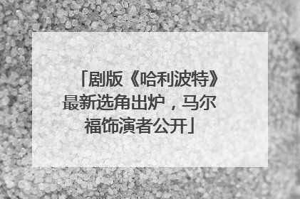 剧版《哈利波特》最新选角出炉，马尔福饰演者公开