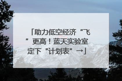 助力低空经济“飞”更高！蓝天实验室定下“计划表”→