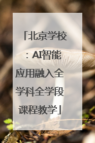 北京学校：AI智能应用融入全学科全学段课程教学