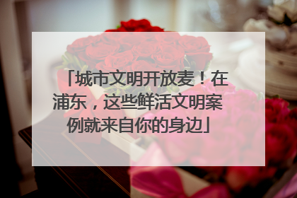 城市文明开放麦！在浦东，这些鲜活文明案例就来自你的身边