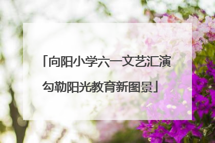 向阳小学六一文艺汇演勾勒阳光教育新图景