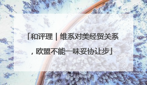和评理｜维系对美经贸关系，欧盟不能一味妥协让步