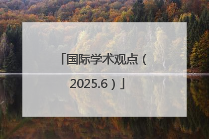 国际学术观点（2025.6）
