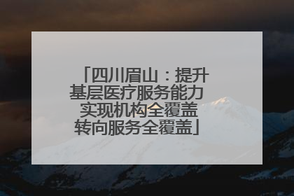 四川眉山：提升基层医疗服务能力 实现机构全覆盖转向服务全覆盖