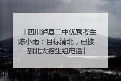四川泸县二中优秀考生陈小雨：目标清北，已接到北大招生组电话
