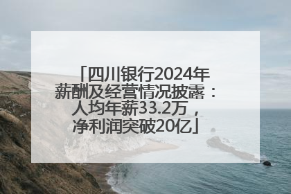 四川银行2024年薪酬及经营情况披露：人均年薪33.2万，净利润突破20亿