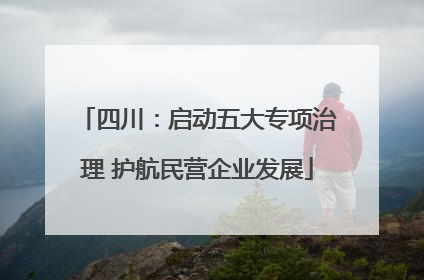 四川：启动五大专项治理 护航民营企业发展