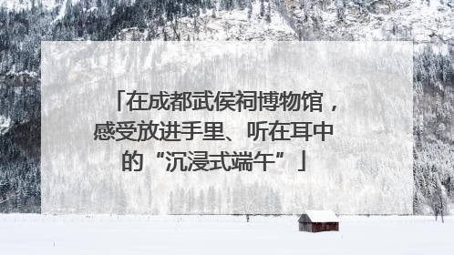 在成都武侯祠博物馆，感受放进手里、听在耳中的“沉浸式端午”