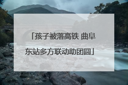 孩子被落高铁 曲阜东站多方联动助团圆
