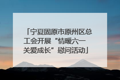 宁夏固原市原州区总工会开展“情暖六一 关爱成长”慰问活动