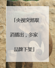 央视突然取消播出，多家品牌下架