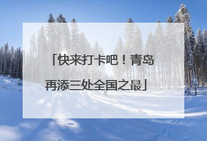 快来打卡吧！青岛再添三处全国之最