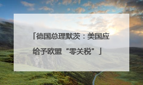 德国总理默茨：美国应给予欧盟“零关税”