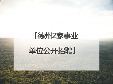 德州2家事业单位公开招聘