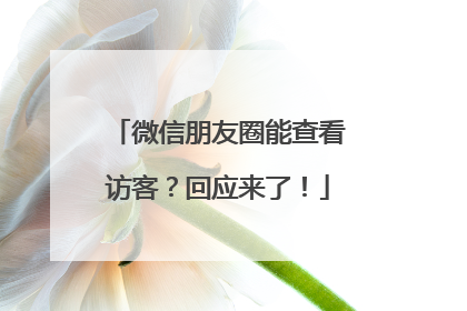 微信朋友圈能查看访客？回应来了！