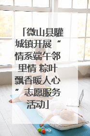 微山县驩城镇开展“情系端午邻里情 粽叶飘香暖人心”志愿服务活动