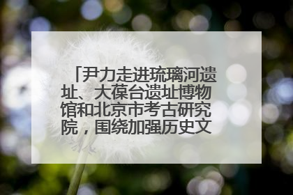 尹力走进琉璃河遗址、大葆台遗址博物馆和北京市考古研究院，围绕加强历史文化名城保护调研