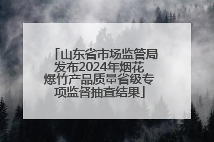 山东省市场监管局发布2024年烟花爆竹产品质量省级专项监督抽查结果
