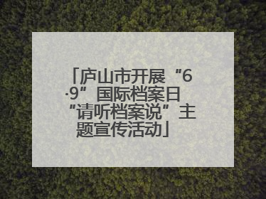 庐山市开展“6·9”国际档案日“请听档案说”主题宣传活动