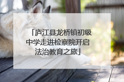 庐江县龙桥镇初级中学走进检察院开启法治教育之旅