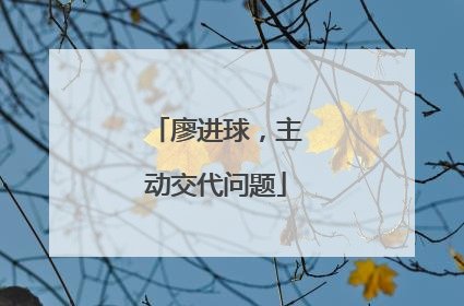 廖进球，主动交代问题