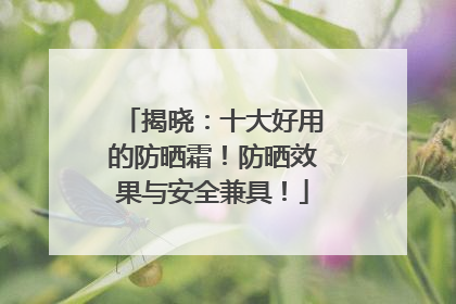揭晓：十大好用的防晒霜！防晒效果与安全兼具！