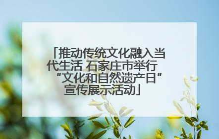 推动传统文化融入当代生活 石家庄市举行“文化和自然遗产日”宣传展示活动