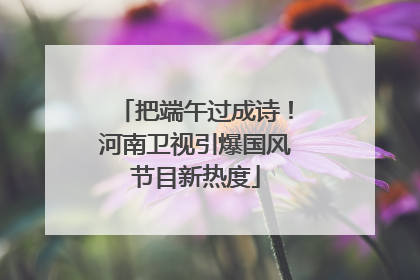 把端午过成诗！河南卫视引爆国风节目新热度