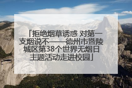 拒绝烟草诱惑 对第一支烟说不——德州市暨陵城区第38个世界无烟日主题活动走进校园