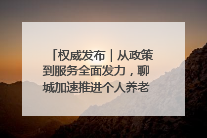 权威发布｜从政策到服务全面发力，聊城加速推进个人养老金制度落地