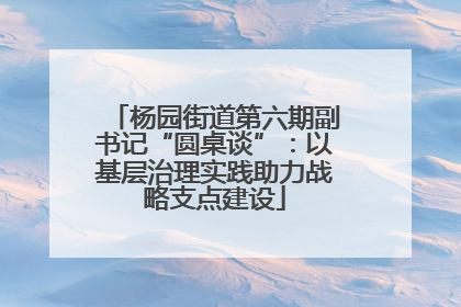 杨园街道第六期副书记“圆桌谈”：以基层治理实践助力战略支点建设