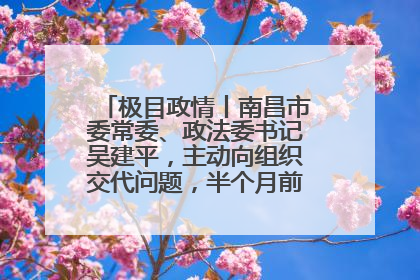 极目政情丨南昌市委常委、政法委书记吴建平，主动向组织交代问题，半个月前还在出席会议