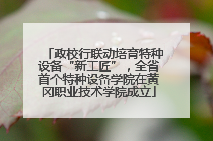 政校行联动培育特种设备“新工匠”，全省首个特种设备学院在黄冈职业技术学院成立